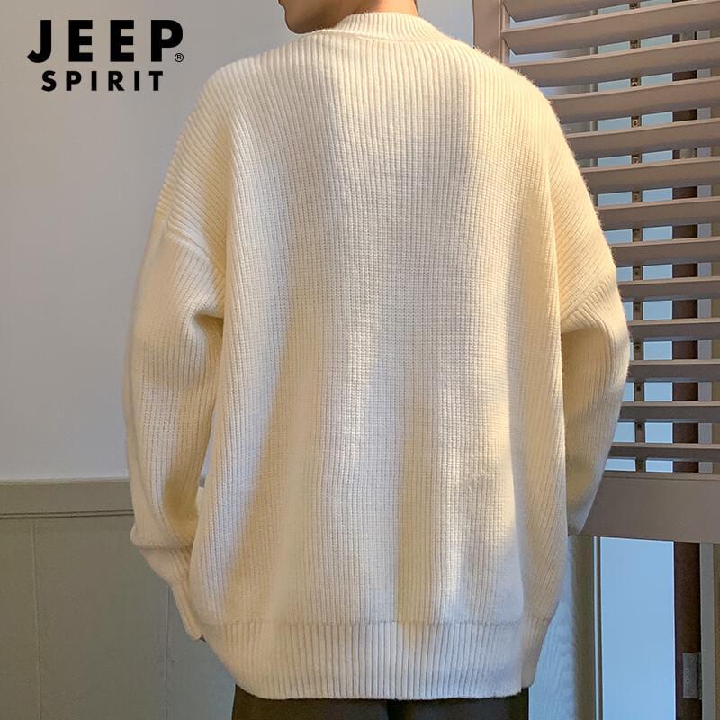 JEEP SPIRIT Men's Stand-Collar Pullover Sweater