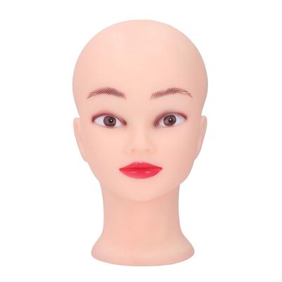 PVC Bald Mannequin Head with Makeup Wig Hat Display Model Head Mannequin Head for Practicing
