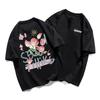 Unisex Plus Size Retro Cotton Short-Sleeve T-Shirt, Chic Hong Kong Style Loose Fit