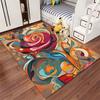 Abstract Rose Pattern Living Room Carpet, Colorful Modern Design Rug Suitable for use as an anti-slip for living room bedroom sofas