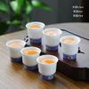 6PCS Jade Porcelain Master Cups with Chinese Kung Fu Tea Set, Small Size, White Porcelain Tea Cups for Household Use