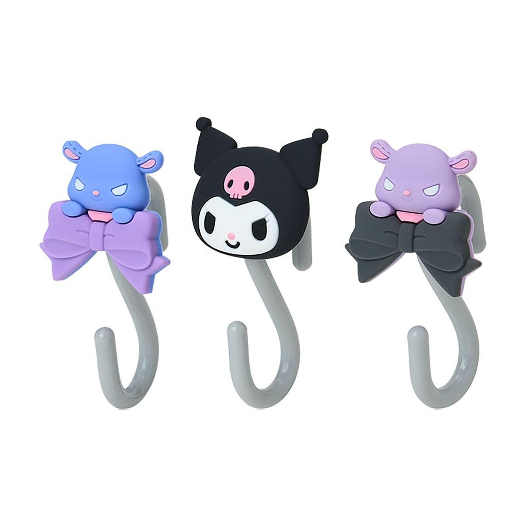 Sanrio set of ABS 743321 S-shaped hooks, 3, Kuromi, resin,