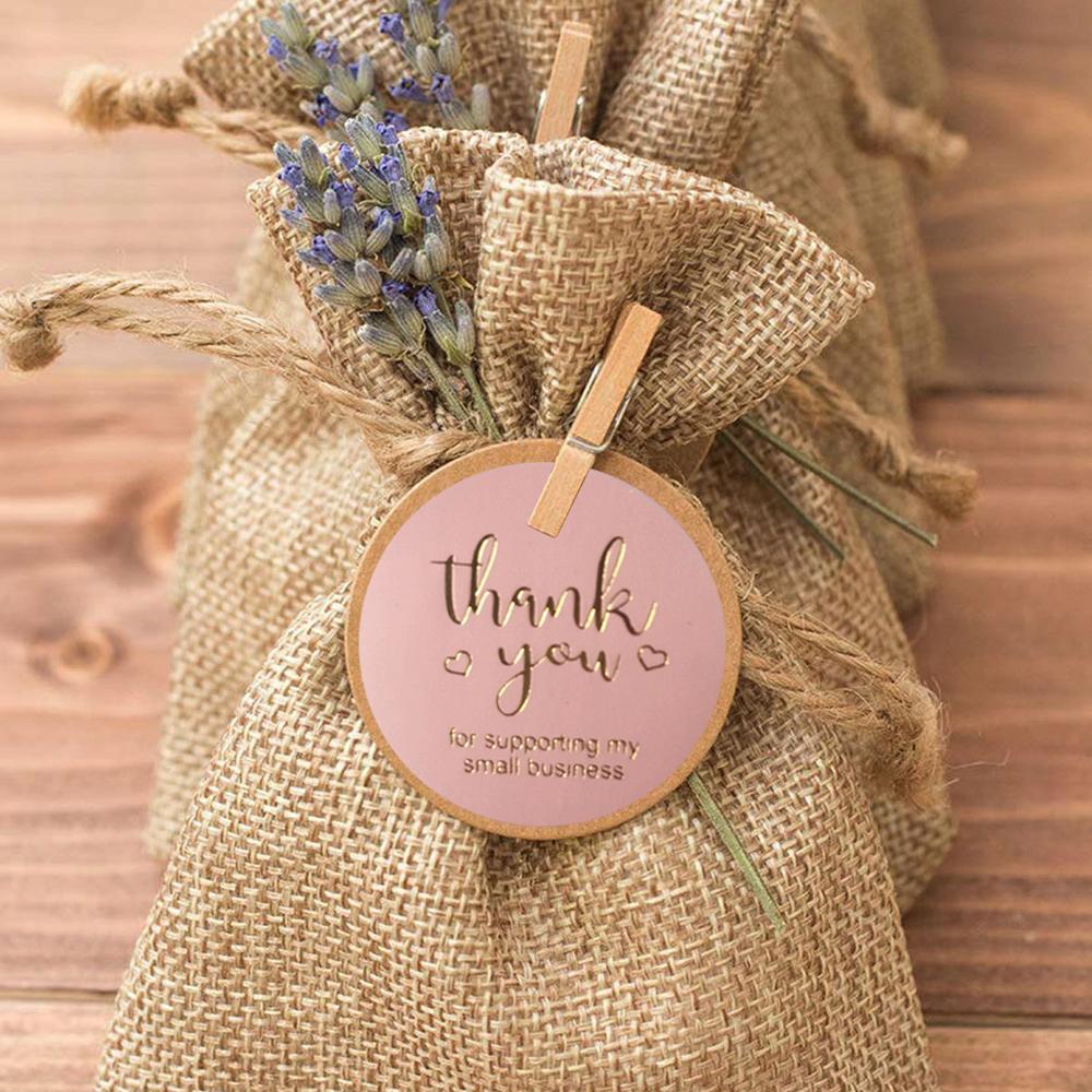 100-500pcs Thank You Sticker Love Scrapbook Sticker Envelope Packaging Stamp Handmade Stationery Label Kraft Paper Stickers