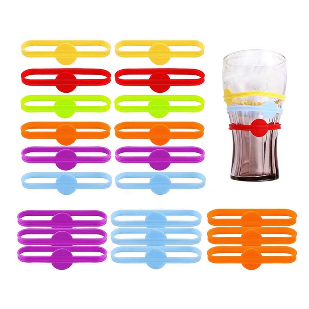 Drink Marker Wine Glass Silicone Strip Tag Marker Reusable Beverage Mark Wine Glass Mark Glass Silicone Strip Marker