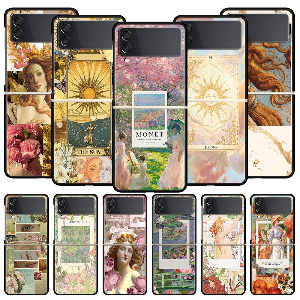 ART esthetische collage Venus Telefoonhoesje Voor Samsung Galaxy Z Flip3 Flip4 Flip5 Hoesje Shell Voor Z Flip 3 4 5 6 7 Harde Vouwbare Cover