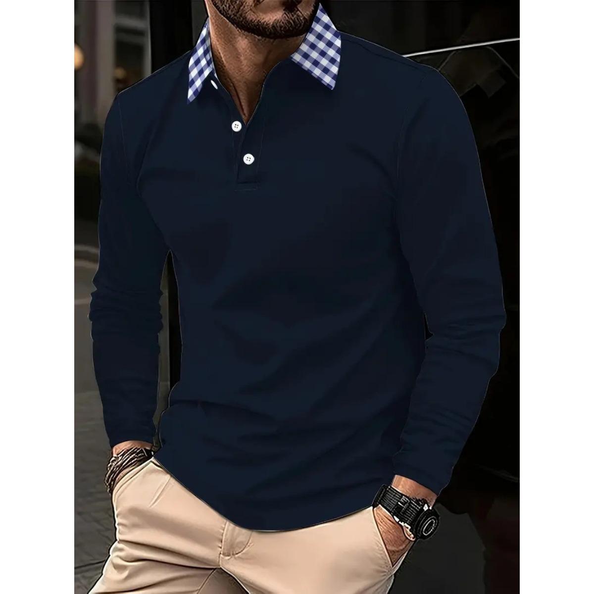 

Весенне-осенняя мужская рубашка с длинным рукавом в стиле business casual, универсальная, дышащая, влагоотводящая, для ежедневной носки и поездок. 3XL