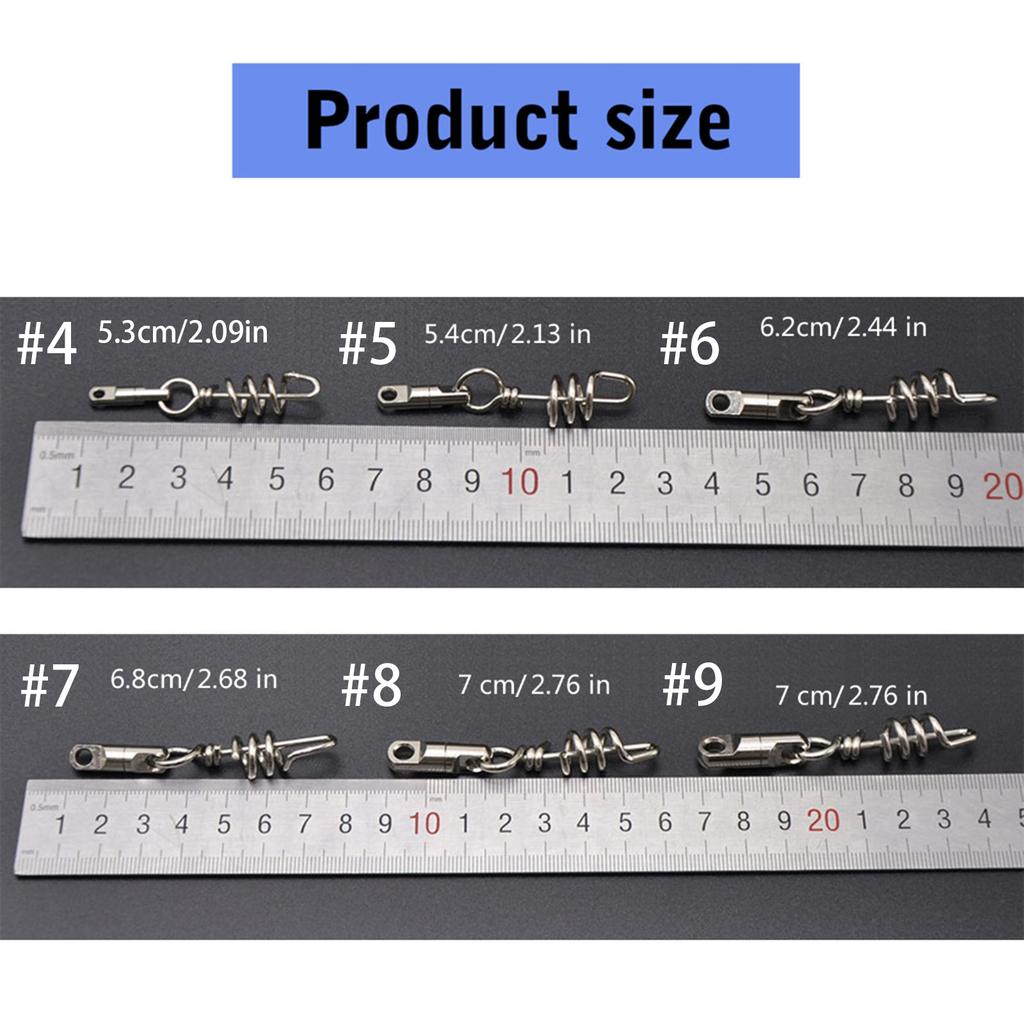 Moschettoni Rapidi in Acciaio Inossidabile Potenza Velocità ??Anelli passanti girevoli per canne da pesca in mare, connettore per filo per esche, accessorio