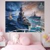 Warships Games World Of Warships Printed Large Wall Tapestry Cheap Hippie Wall Hanging Bohemian Tapestries Mandala Home Decor