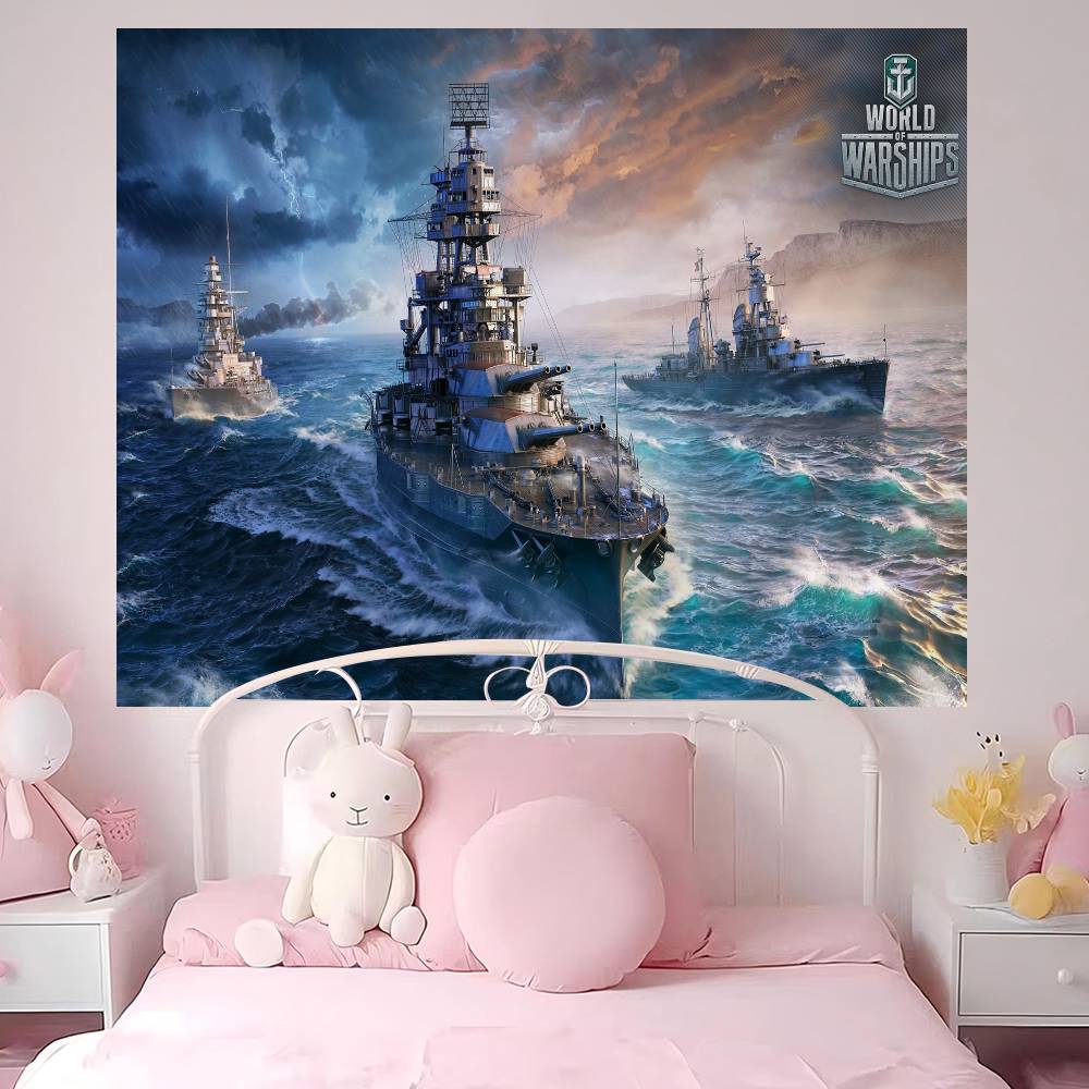 Warships Games World Of Warships Printed Large Wall Tapestry Cheap Hippie Wall Hanging Bohemian Tapestries Mandala Home Decor