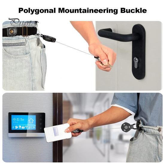 1/2 шт. брелок с многоугольным карабином и выдвижным тросом длиной 60 см — фото 3