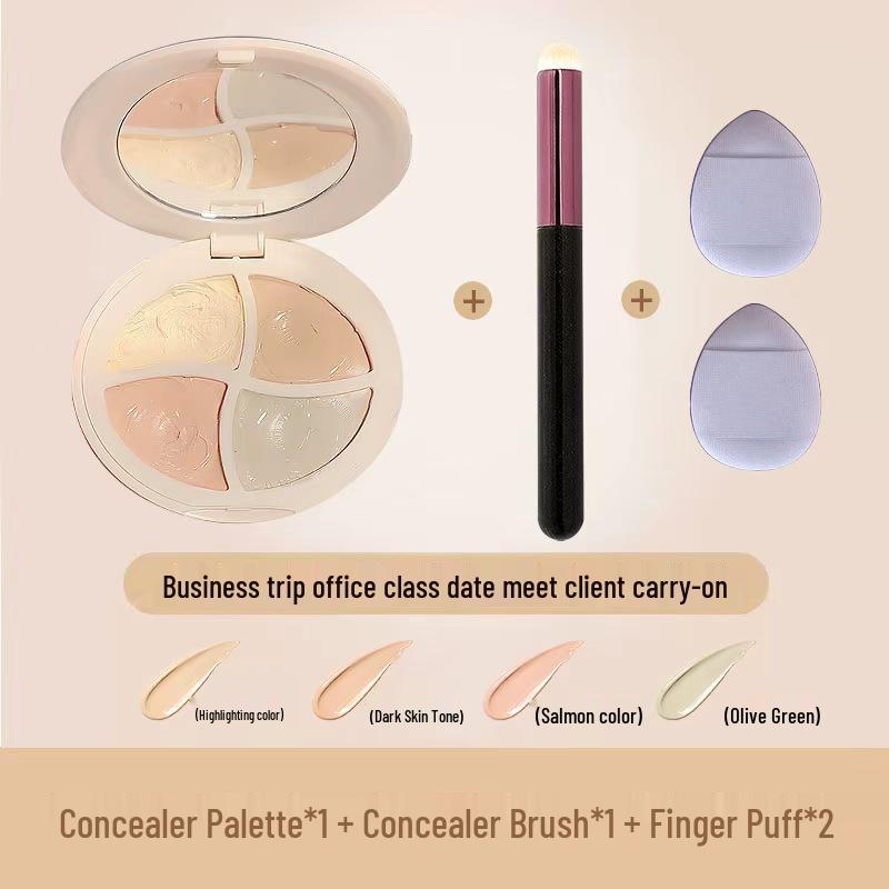 Four-Color Concealer Palette for Tattoos, Blemishes, Acne Scars, Contouring, and Dark Circles.