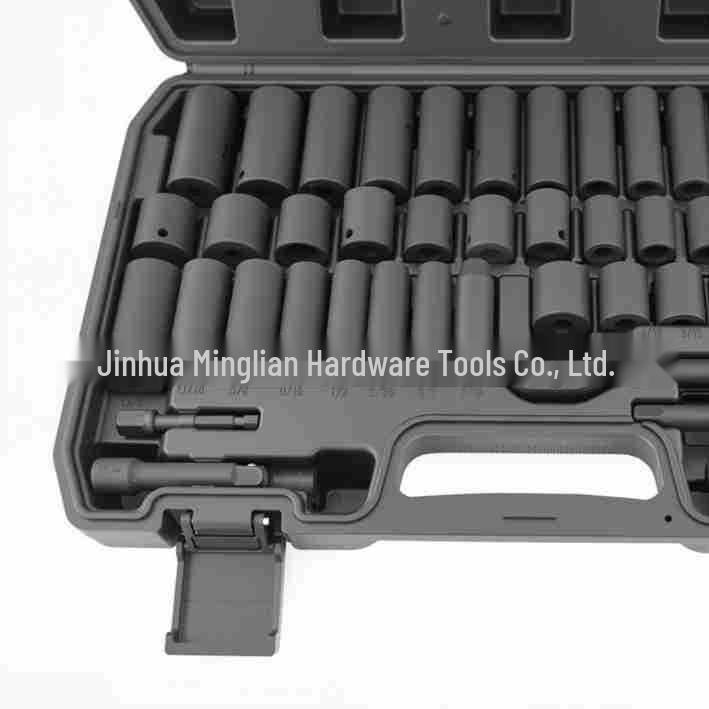 50-Piece 72-Tooth Pneumatic Ratchet Wrench & Extended Inch/Metric Impact Socket Set