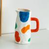Handmade painted ceramic vase hotel exhibition niche flower ware Creative ceramic decorative vase Flower Arrangement Decoration