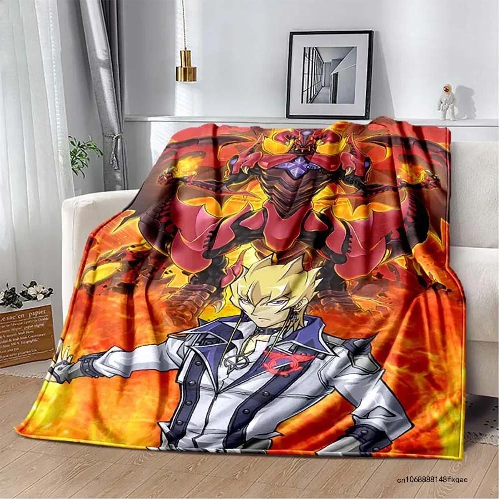 Anime Yu Gi Oh Card Yugioh Throw Blanket Blue Eyes White Dragon Anime Cartoon Soft Plush Blanket Bedroom Bedspread Home Decor
