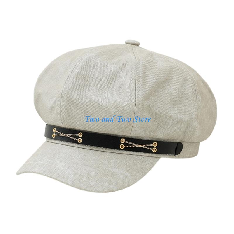 HX6F French Stylish Headwear Painter Hat Show Small Face Cabbie Hat