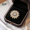 Sunflower Brooch Pin Sparkling Rhinestone Brooch, Golden Plated Floral Lapel Women Fashion Jewelry Pin, Dainty Clothing Accessory for Girls Durable