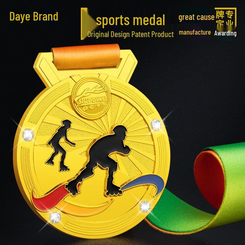 Daye Roller & Ice Skating Medals: Custom Metal Plaques & Gold Track and Field Sports Badges 7 cm