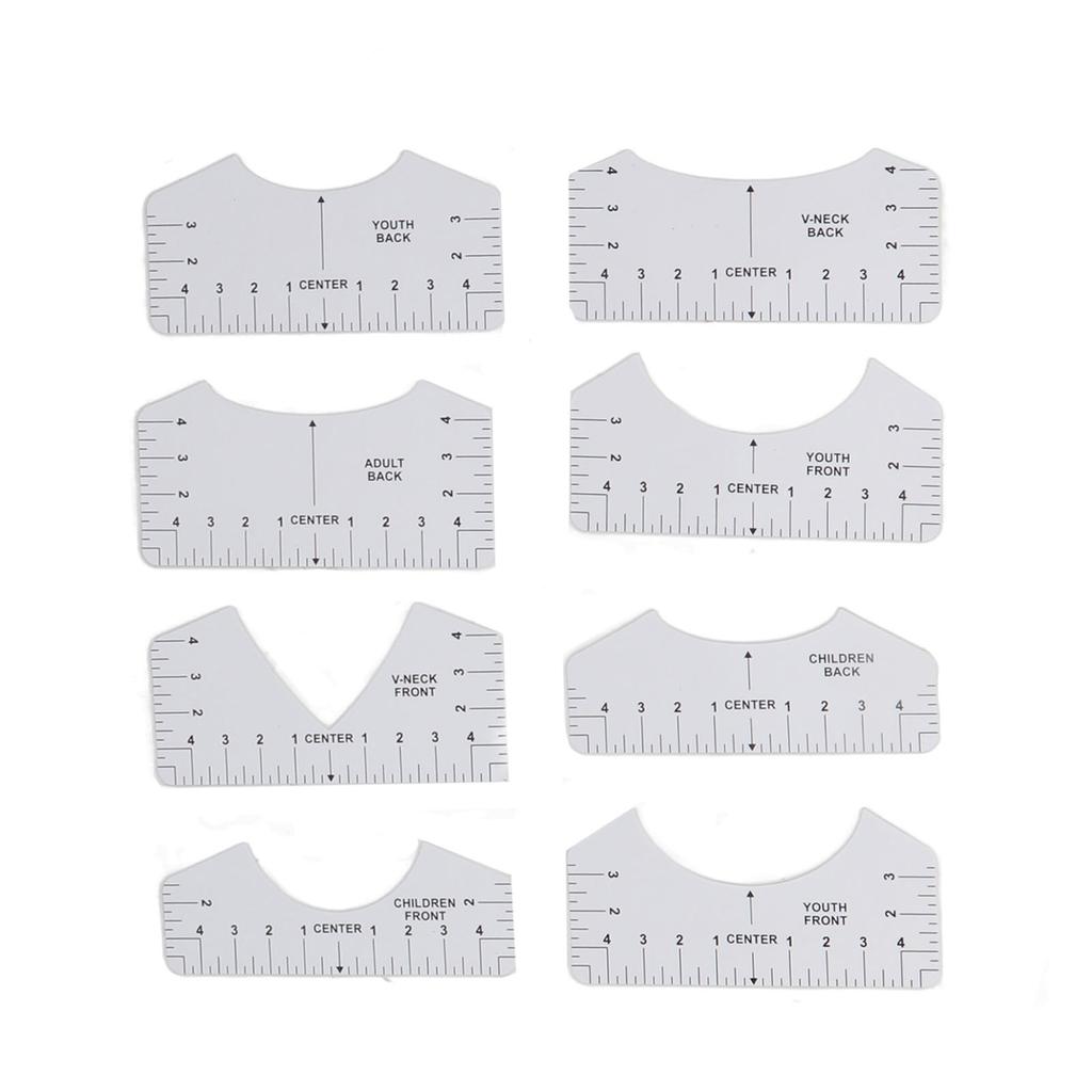 9Pcs Alignment Ruler Set Centering Guide Contour Design DIY T?Shirt Round?Neck V?Neck Sewing Ruler