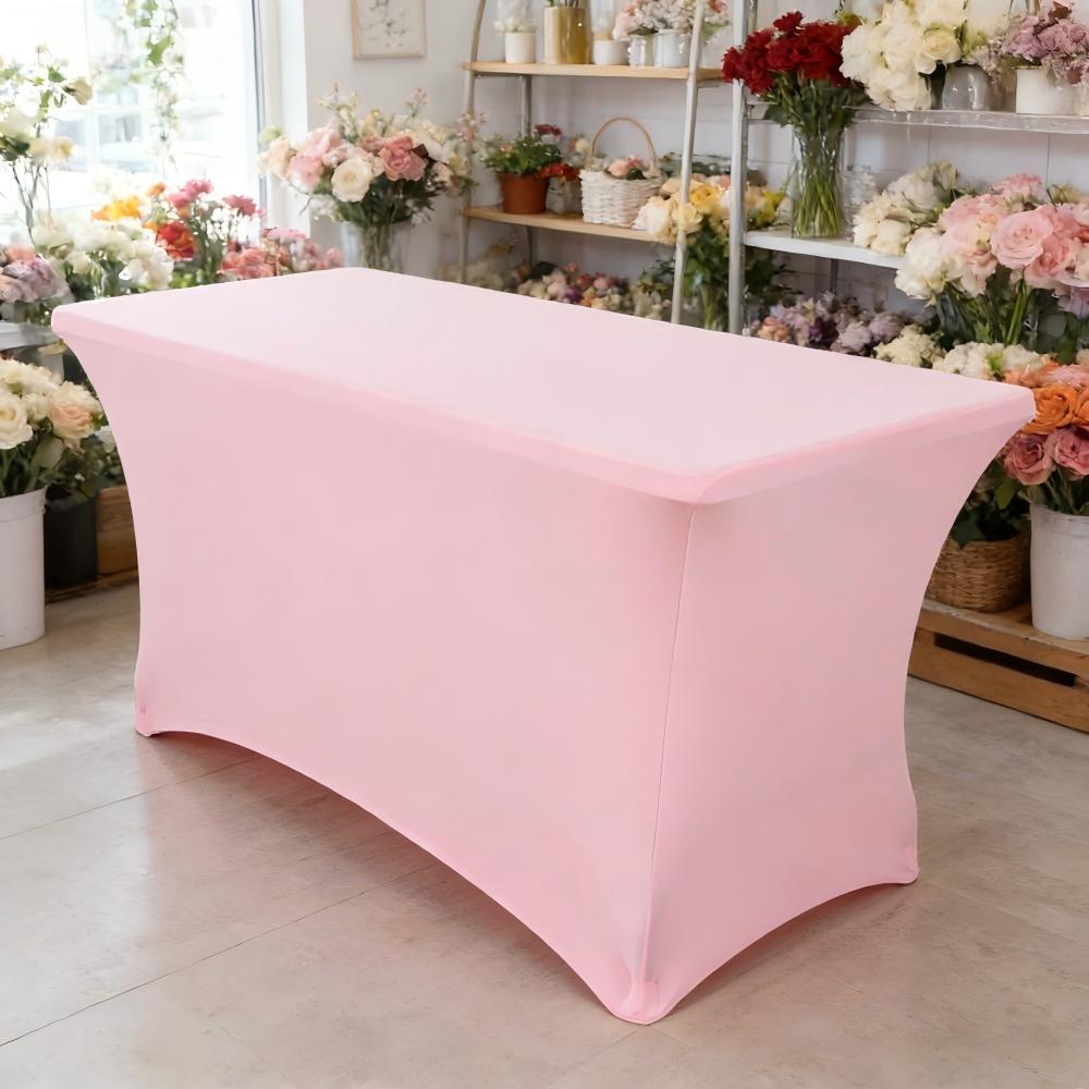 Black Spandex Rectangle Tablecloth for Wedding Banquet Hotel Birthday Party Meeting Room Decoration