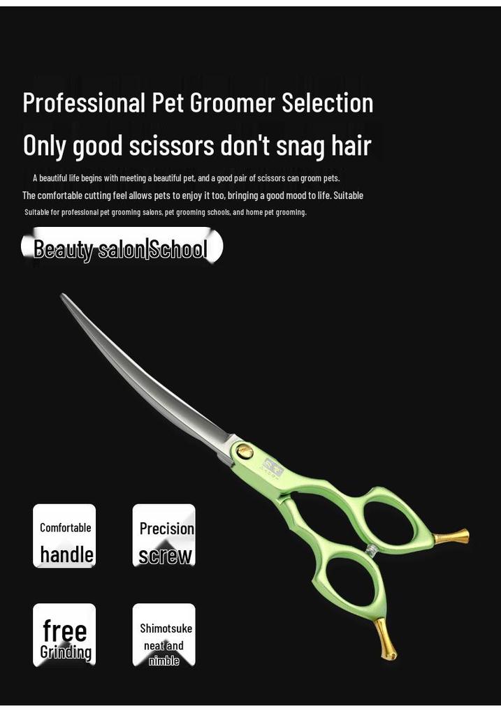 6.5" Colored Pet Grooming Scissors - 9cr18 Stainless Steel, Cat/Dog Hairdressing Shears, Customizable Logo/Pattern