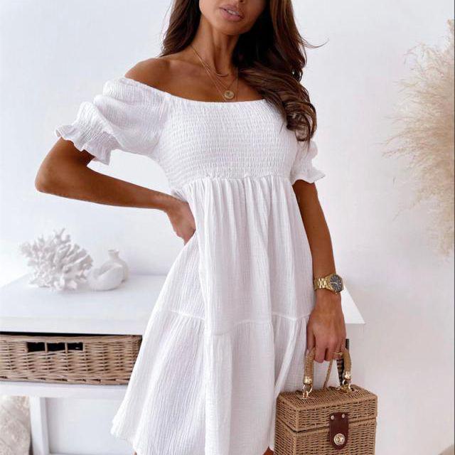 2024 Chic Solid Color Pleated Dress for Commuters