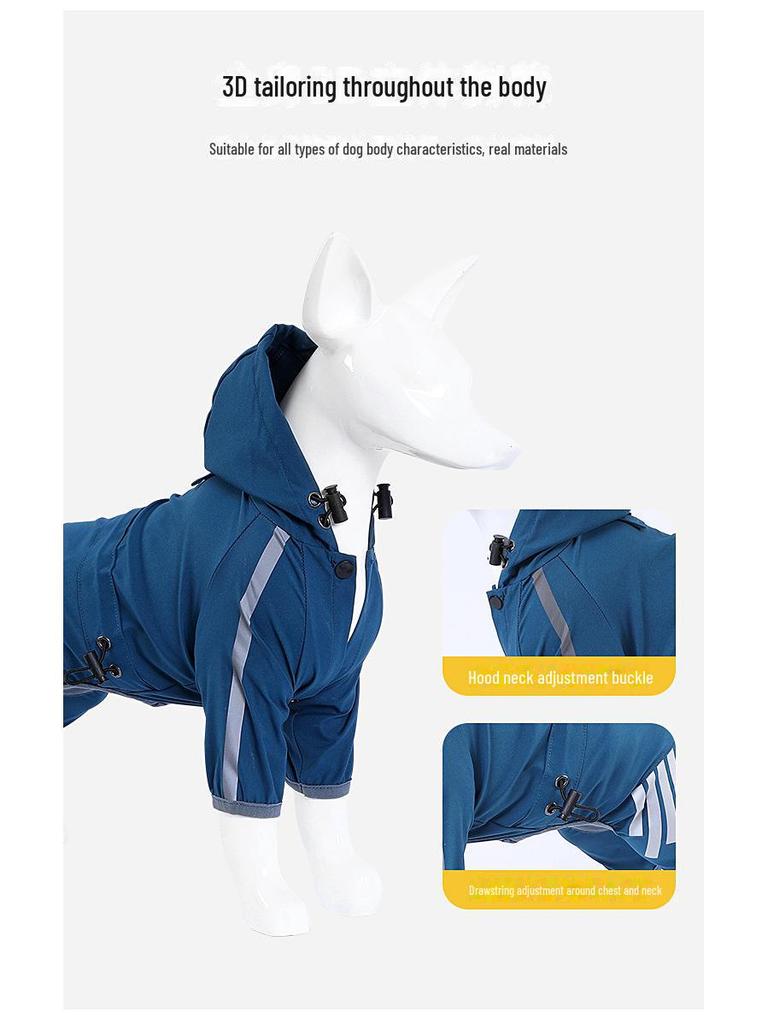 Waterproof Four-Legged Dog Raincoat for All Sizes - Outdoor Pet Rain Gear