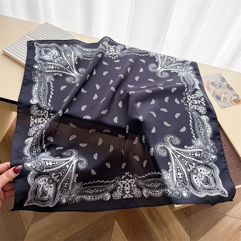 Cashew Nut Simulation Silk Printed Silk Scarf Small Square Scarf Premium Shawl Sunscreen Neck Scarf Headscarf Scarf New