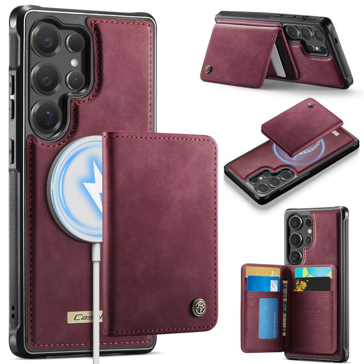 CaseMe Me80 Magnetic RFID Wallet Phone Case For Samsung Galaxy S24 FE 5G, Detachable Multi Card Slot Kickstand Anti-Theft Cover