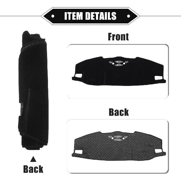 Car Dashboard Cover Mat Compatible for Jeep Grand Cherokee 2021-2023, Protective Polyester Black Center Console Interior Trim Dash Board Mat