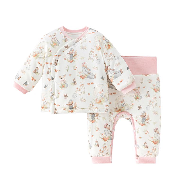 Happy Bear Baby Girls  Padded Winter Thermal Pajama Set 90/52