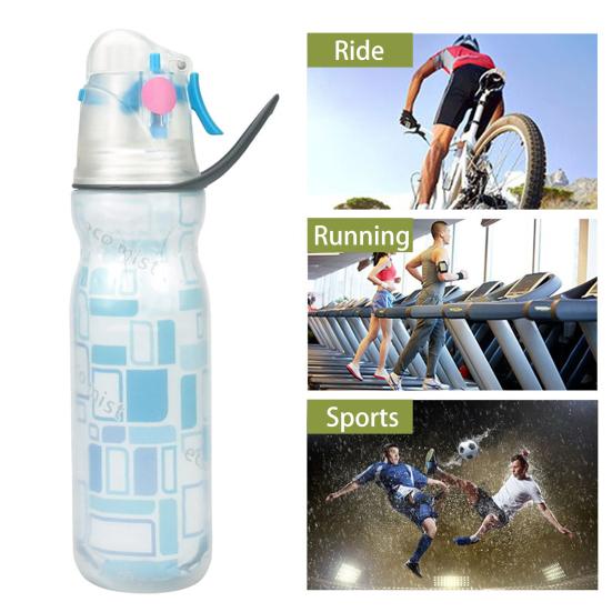 Butelka z rozpylaczem 590 ml, 3 warstwy, izolowana, duża pojemność, bez BPA, przenośna, szczelna, męska, damska, podróżna, do siłowni, do ćwiczeń, słomka do picia