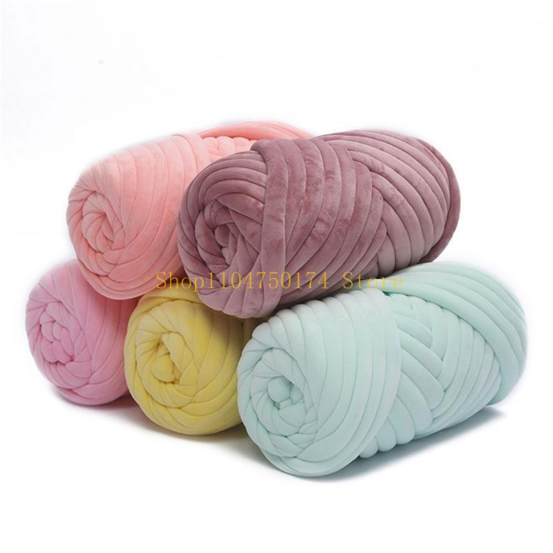 Chunky Tube Yarn for Knitting Soft and Plush Crystal Braid Cotton Thread top sale