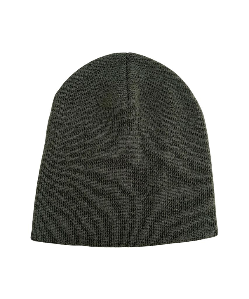 SK8ER ROCK Double Cross Patchwork Beanie ((Dark Khaki))