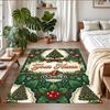 Christmas Custom Name Printed Square Area Rug Soft Non Slip Floor Carpet For Bedroom Holiday Gift