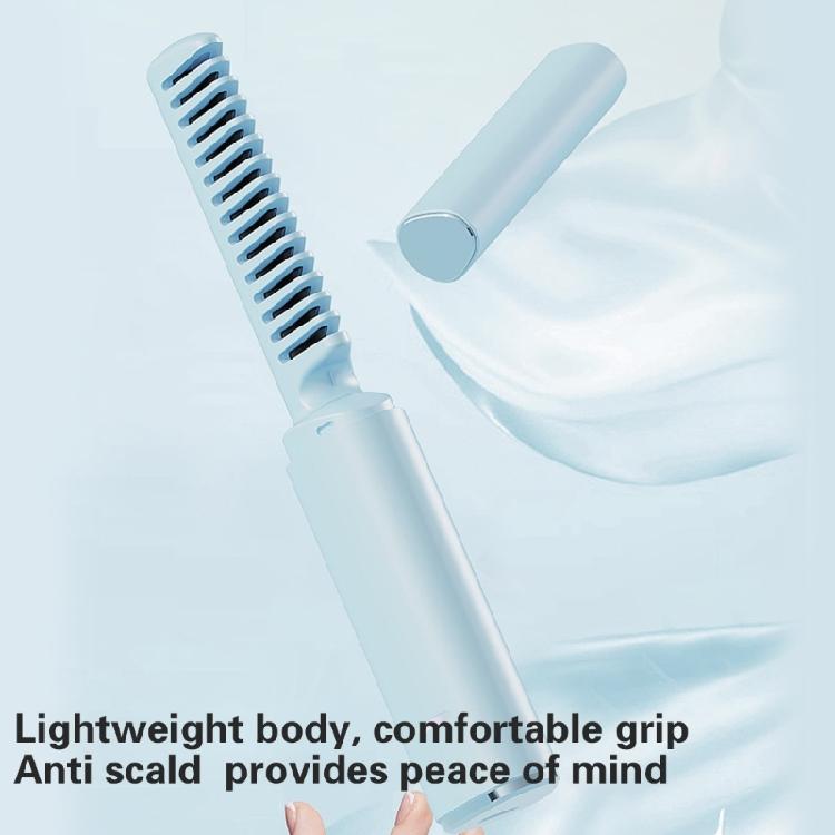 Lightweight Rechargeable Hair Straightener Brush Anti Scald Comb with Quick Heat Up Adjustable Temperature for Travel