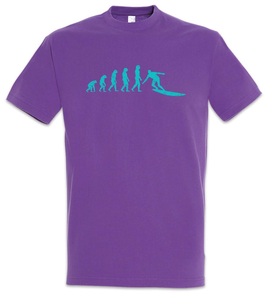 Surf Evolution T-Shirt Surfer Human Charles Darwin Fun Coach Beach Caribbean