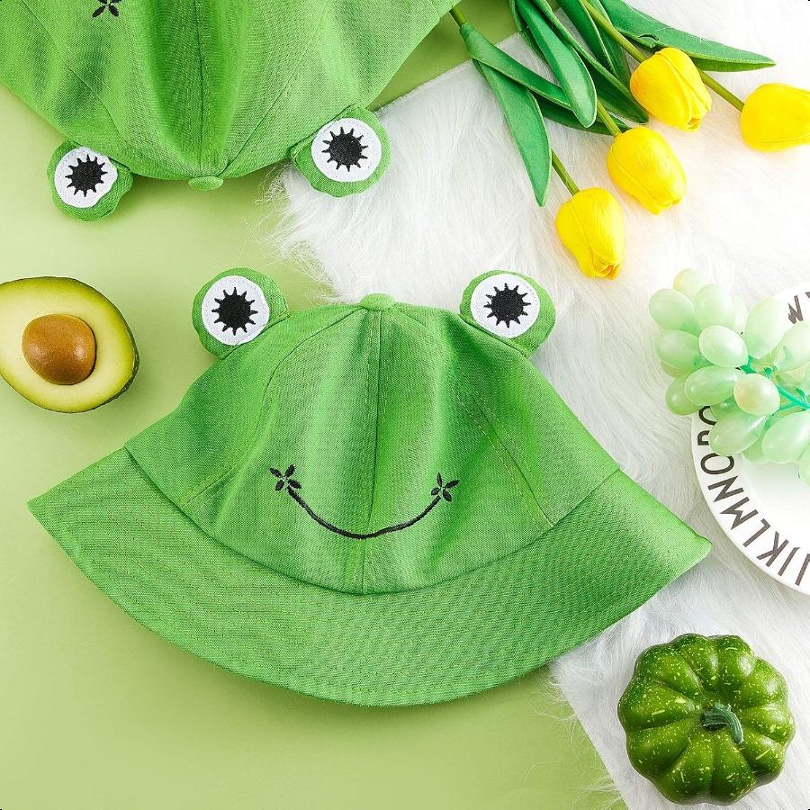 

2 шт. шляпа-ведро с лягушкой, рыбацкая хлопковая кепка для защиты от солнца, широкополая шляпа рыбака United States