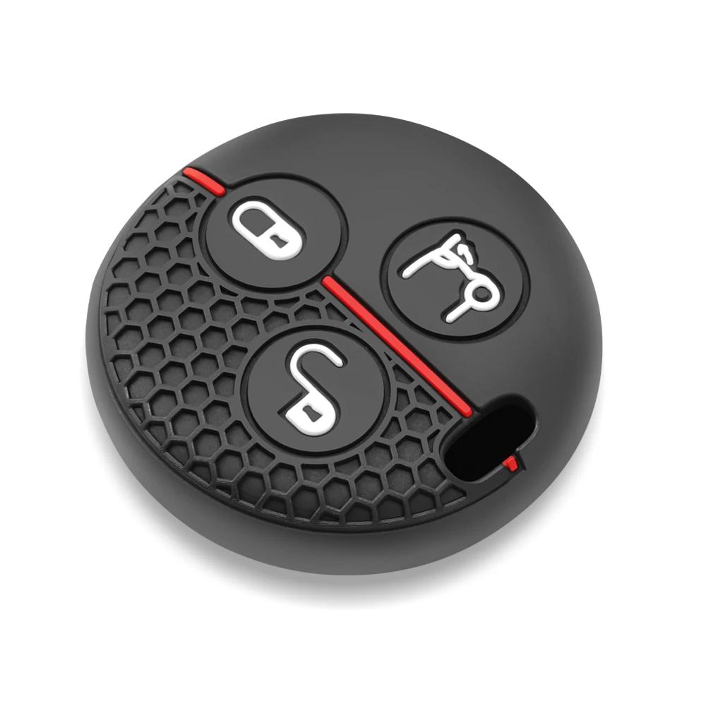 

3 кнопки силиконовый чехол для автомобильного ключа брелок чехол для Mercedes Benz Smart City Roadster Fortwo держатель для ключей чехол для автомобиля Стайлинг