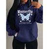 Lightning Butterfly Art Character Print Women Hoodies Hip Hop Pocket Hoody Sportswears Fleece Soft Clothes