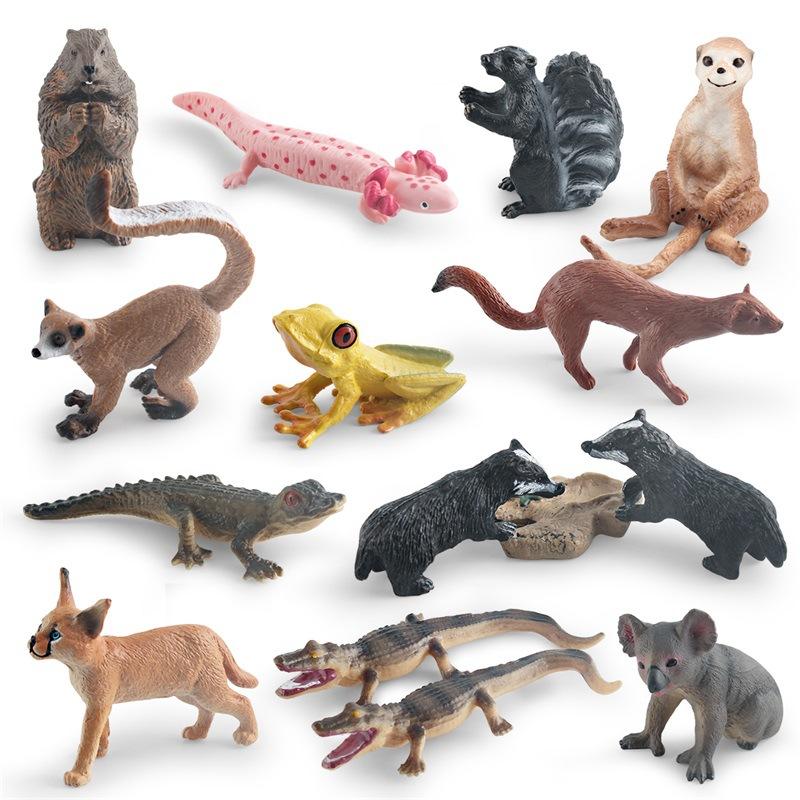 Simulated Forest Animal Groundhog Tree Frog Crocodile Koala Weasel Salamander Skunk Badger Static Ornament