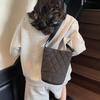 Korean Style Versatile Women Crossbody Bag Solid Color Adjustable Straps Cotton Clothing Bag Diamond Grid Tote Bag for Women