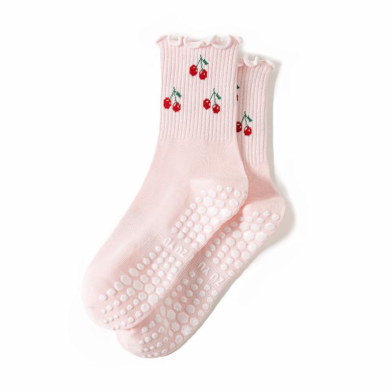 

Специальные носки для пилатеса и йоги, женские носки до середины икры, спортивные носки с противоскользящим эффектом, носки с силиконовым краем в виде цветка черного гриба, устойчивые к царапинам 1 pair