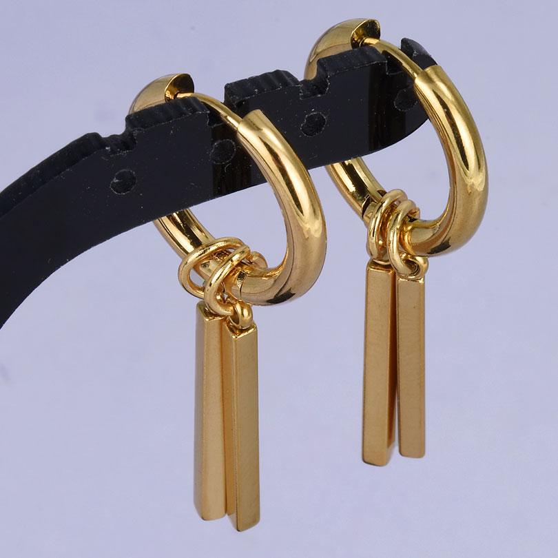 1 Pair Gold Color The Sword Evil Eye Sun Earrings For Women Men Accessories Round Hoops Stainless Steel Earring Religious Cross
