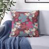 Berry Bloom Square Jacquard Pillow Cover for Sofa Office Waist Cushion Cover Home Decorative Pillowcase