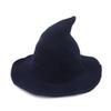 Halloween Foldable Knitted Witch Wizard Hat Pointed Top Cosplay Party Costume Hat