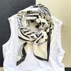 Used Imported Scarf, Monotone Square Scarf, Horse Pattern Black & White