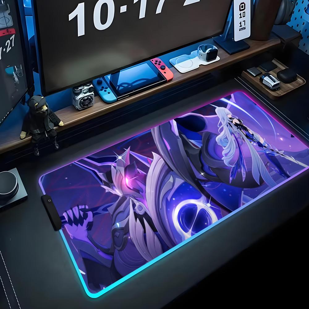 skirk Mouse Pad RGB Gaming Mousepad Big LED Pad PC Desk Mat Luminous Mouse Pad Large Keyboard Mats Table Rug With Backlit