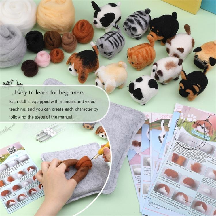 Nadelfilz-Zubehör-Sets mit Werkzeugen, für Anfänger DIY-Tierbastelarbeiten