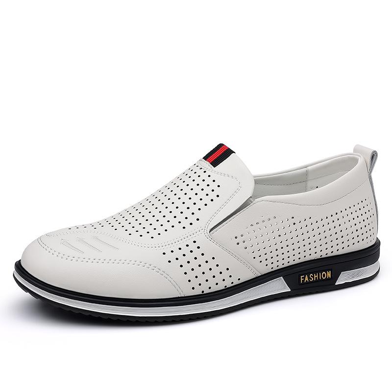 

2025 летние кожаные туфли из мягкой кожи мужские туфли с мягкой подошвой мужская деловая повседневная обувь летние полые сандалии комбинезоны обувь Doudou 44