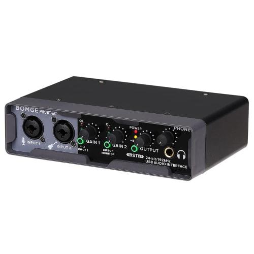 BOMGE USB Audio Interface (24-bit/192 kHz), XLR, Phantom Power, Direct Monitoring, Loopback for PC Recording, Streaming, Guitarists, Vocalists, and Po